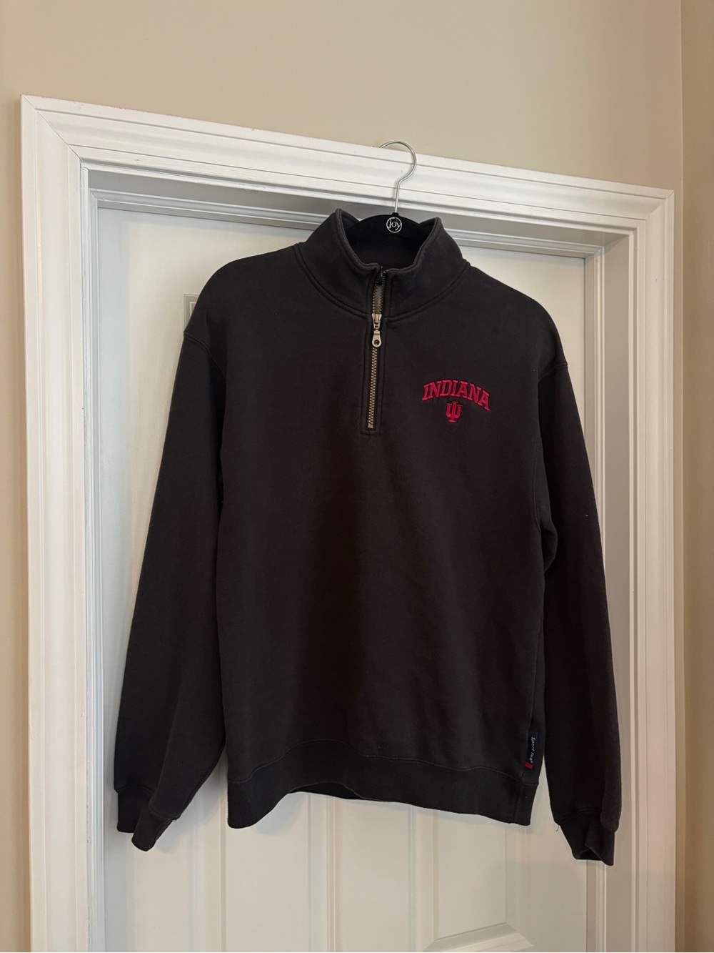 Sport Tek Indiana Hoosiers Black Quarter Zip Sweatshirt Size Small IU Football